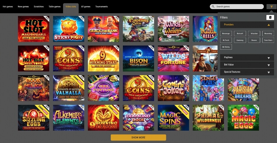 GW casino games and providers