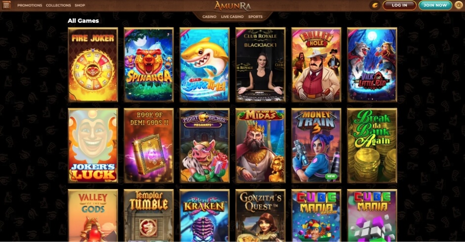 AmunRa Casino Games and Software
