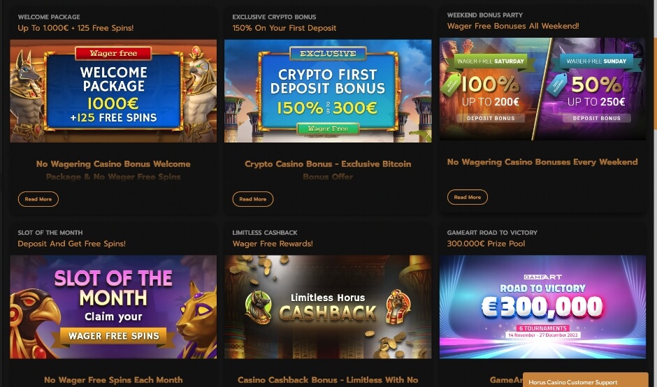 Horus Casino Promotions and Offers