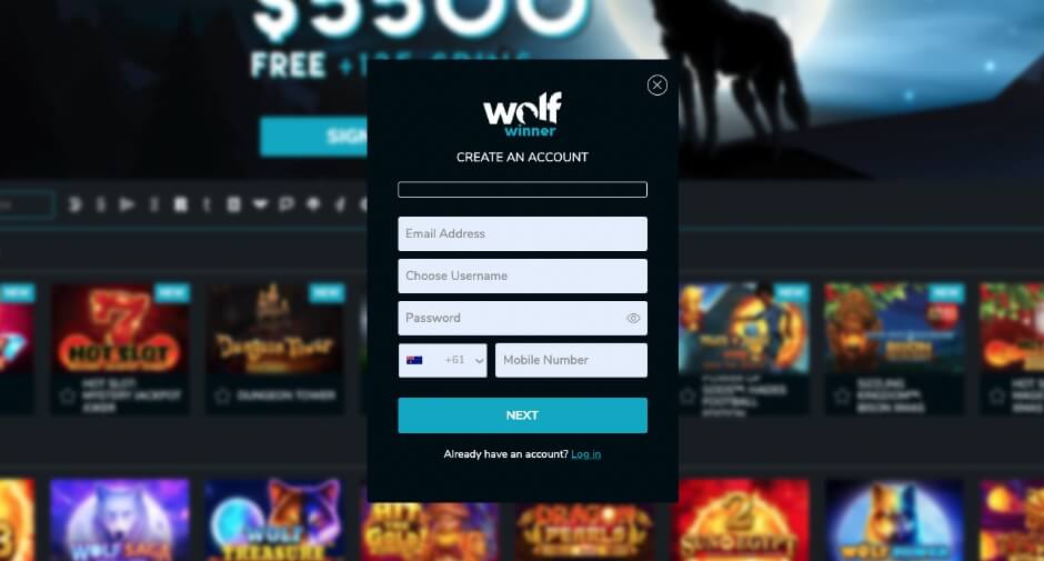 Wolf Winner Casino Login & Registration