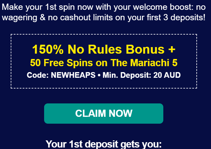 Myheaps 1st deposit bonus
