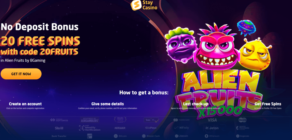 StayCasino Free Spins No Deposit Bonus