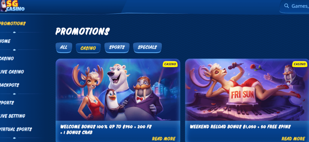 SGcasino promotions
